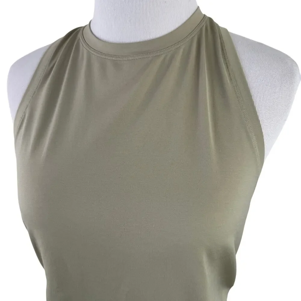 Lululemon Women's Green All Tied Up High Neck Tank Top Shirt
